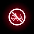 Forbidden sitting cart icon in red neon style. can be used for web, logo, mobile app, UI, UX