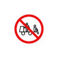 Forbidden sitting cart icon on white background can be used for web, logo, mobile app, UI UX