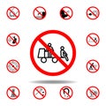 Forbidden sitting cart icon on white background. set can be used for web, logo, mobile app, UI, UX