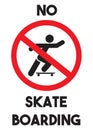 Forbidden skateboarding sign