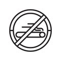 Forbidden smoking signal icon vector sign and symbol isolated on white background, Forbidden smoking signal logo concept