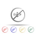 Forbidden sound, no sound multi color style icon. Simple thin line, outline vector of maternity icons for ui and ux, website or