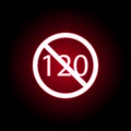 Forbidden speed 120 icon in red neon style. can be used for web, logo, mobile app, UI, UX Royalty Free Stock Photo