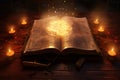 Forbidden Spellbook A mystical spellbook open on