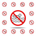 Forbidden swim icon. set can be used for web, logo, mobile app, UI, UX Royalty Free Stock Photo