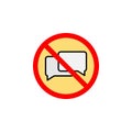 Forbidden talking icon can be used for web, logo, mobile app, UI, UX