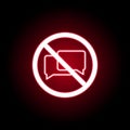 Forbidden talking icon in red neon style. can be used for web, logo, mobile app, UI, UX