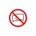 Forbidden talking icon on white background can be used for web, logo, mobile app, UI UX