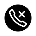 Forbidden telephone icon. Phone calls icon. No answer. Decline calling symbol. A glyph symbol in your web site design, logo, app,