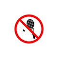 Forbidden tennis icon can be used for web, logo, mobile app, UI UX Royalty Free Stock Photo