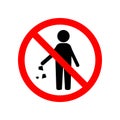 forbidden throw garbage icon. Element of ptohibited sign for mobile concept and web apps. Sign of forbidden throw garbage icon can