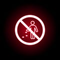 Forbidden throw garbage icon in red neon style. Can be used for web, logo, mobile app, UI, UX Royalty Free Stock Photo