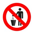 It is forbidden to throw garbage, we can not throw garbage