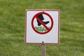 It is forbidden to walk on the lawn. Sign prohibiting walking on the grass. Do not step on grass Royalty Free Stock Photo