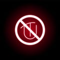 Forbidden tongue, taste icon in red neon style. can be used for web, logo, mobile app, UI, UX