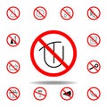 Forbidden tongue, taste icon on white background. set can be used for web, logo, mobile app, UI, UX