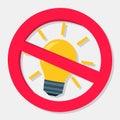 Forbidden using lamp sign vector illustration icon Royalty Free Stock Photo