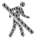 Forbidden Walking Man Recursive Mosaic of Itself Icons Royalty Free Stock Photo