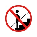 Forbidden warning sign down stairs