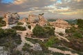 Forcalquier, Provence-Alpes-Cote d\'azur, France: Rochers des Mourres, landscape of the strange geological formation