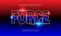 Force 3d text style effect with red and blue color
