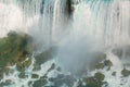 great stunning closeup view of the Bottom of Niagara falls with its heavy powerful water fall, background