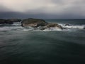 The force of the sea on the Asturian coast a dark day