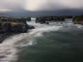 The force of the sea on the Asturian coast a dark day