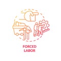 Forced labor red concept icon
