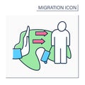 Forced migration color icon