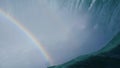 Forceful whitewater Niagara falls crashing over a vertical drop slow motion