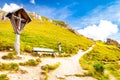 Forcella del Putia view point mountain  Peitlerkofel footpath, South Tyrol, Italy Royalty Free Stock Photo