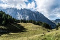 Forcella Franzei Route, Dolomites Alps, Italy Royalty Free Stock Photo