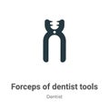 Forceps of dentist tools vector icon on white background. Flat vector forceps of dentist tools icon symbol sign from modern Royalty Free Stock Photo