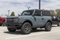 Ford Bronco display at a dealership. Broncos can be ordered in a base model or Ford has up to 200 accessories for off-road use Royalty Free Stock Photo