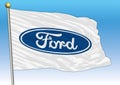 Ford cars international group, flags with logo, illustration