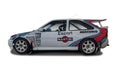 Ford Escort RS Cosworth rally car with Martini decals white background