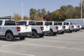 Ford F-150 Lightning fleet display. Ford offers the F150 Lightning all-electric truck in Pro, XLT, Lariat, and Platinum models Royalty Free Stock Photo