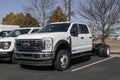 Ford F-550 Super Duty Crew Chassis Cab display at a dealership. The Ford F550 comes with a 7.3L V8 Gas or 6.7L Diesel engine