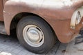 Ford f worn and rusty car fender truck pick up old vintage rust vehicle Royalty Free Stock Photo