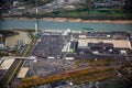 Ford factory near the river rhine - aerial view