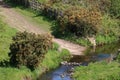 Ford on farm track through stream Lancashire Royalty Free Stock Photo
