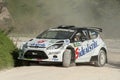 ford fiesta rs Rally car on race Rally Balcone delle Marche November 12, 2012 Royalty Free Stock Photo