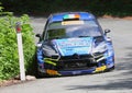 Ford Fiesta wrc in full action Royalty Free Stock Photo