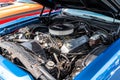 A Ford Gran Torino engine on display at a car show in Pittsburgh, Pennsylvania, USA Royalty Free Stock Photo