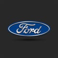 Ford logo 3d effect creative emblem of an american car on a black background