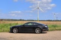 Ford Mustang 2018 black sports car on a sunny day view