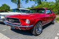 1967 Ford Mustang classic sports car on the parking lot in Rosmalen, The Netherlands - May 8, 2016 Royalty Free Stock Photo