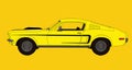 1968 Ford Mustang Cobra in Yellow Royalty Free Stock Photo
