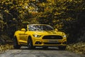 Ford mustang 5L Turbo in yellow